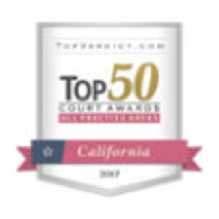 TopVerdict.com Top 50 verdicts in California 2019 badge