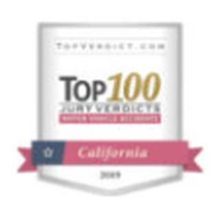 TopVerdict.com Top 100 verdicts in California 2020 badge
